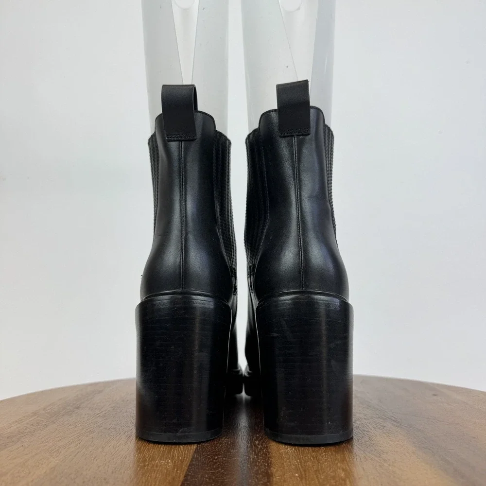 Womens Tory Burch T Chelsea Black Casual High Heeled Ankle Booties Size 6‎ M GUC